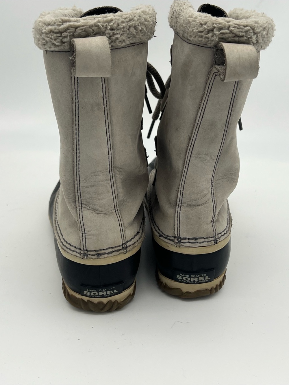 Sorel Women's 8.5 Caribou Slim winter boots Quarry Grey shoes leather duck - Picture 5 of 7